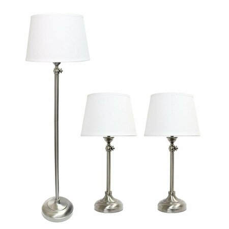 STAR BRITE Elegant Designs Adjustable Lamps - Brushed Nickel, 3PK ST2519688